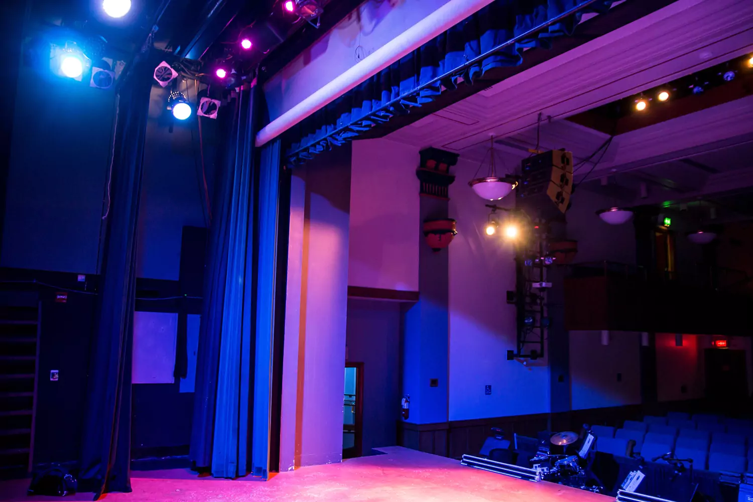 Inside view of the stage of the Simi Valley Cultural Arts Center building.